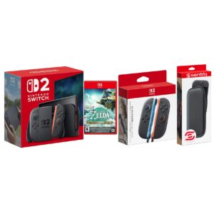 Switch 2 Console with Zelda Tears of the Kingdom, Extra Joy-Cons Bundle and Protective Case - Nintendo Switch 2